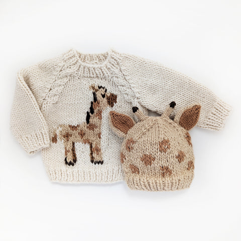 Giraffe Sweater & Hat Set