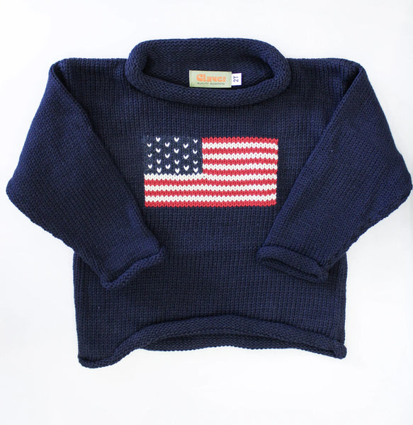 Navy Flag Sweater     6m-10yr.  Call for available sizes