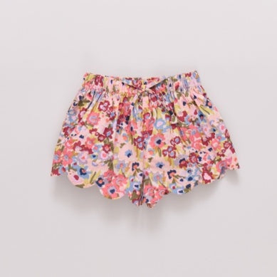 Pink Sketched Floral Shorts