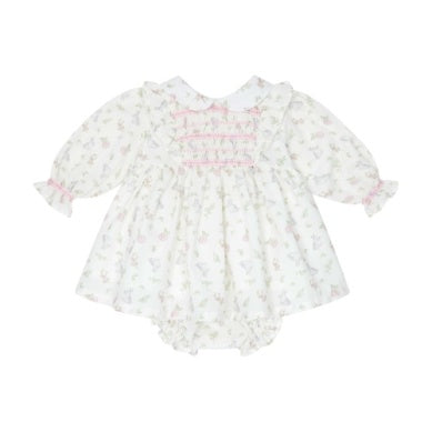 Smocked Bunny Print Dress