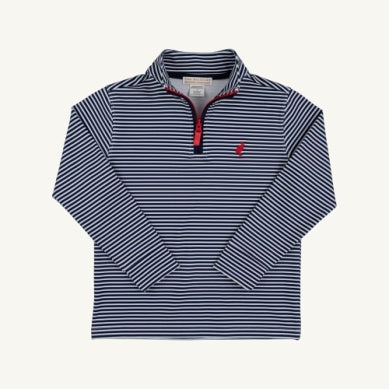 Navy Striped 1/4 Zip