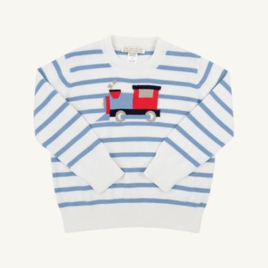 Blue Striped Train Sweater