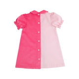Pink Corduroy Button Dress