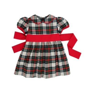 Red Plaid Dress with Red Bow