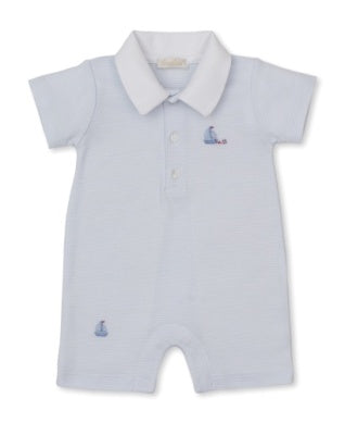 Light Blue Striped Sailboat Shortie
