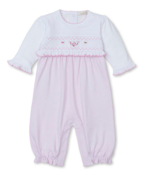 Kissy Kissy Pink Smocked Playsuit