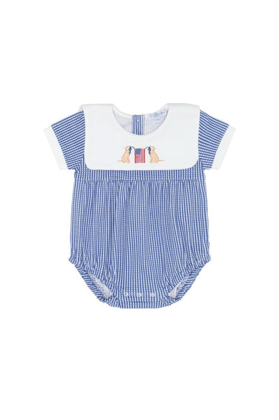 Blue Check Lab/Flag Bubble