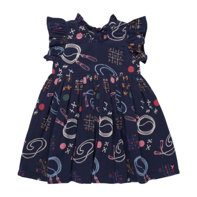 Navy Tic Tac Toe Dress -  Sizes 4-10