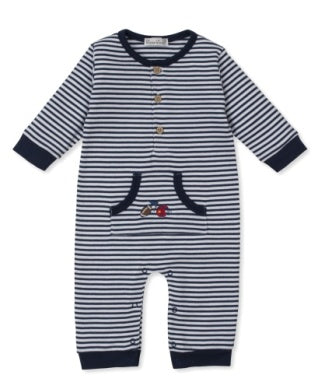 Kissy Kissy Navy Striped Football Romper