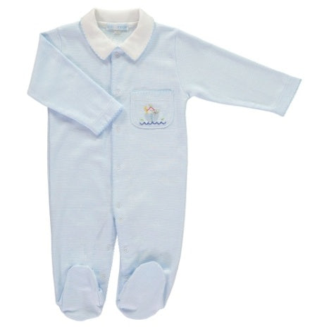 Blue Noah's Ark Pocket Footie & Hat